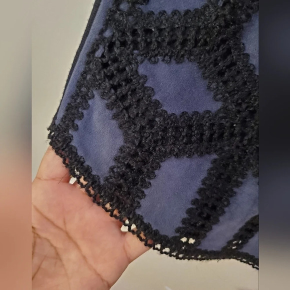 H&M skirt faux suede with crochet black with blue purple NWT size S - Picture 3 of 4